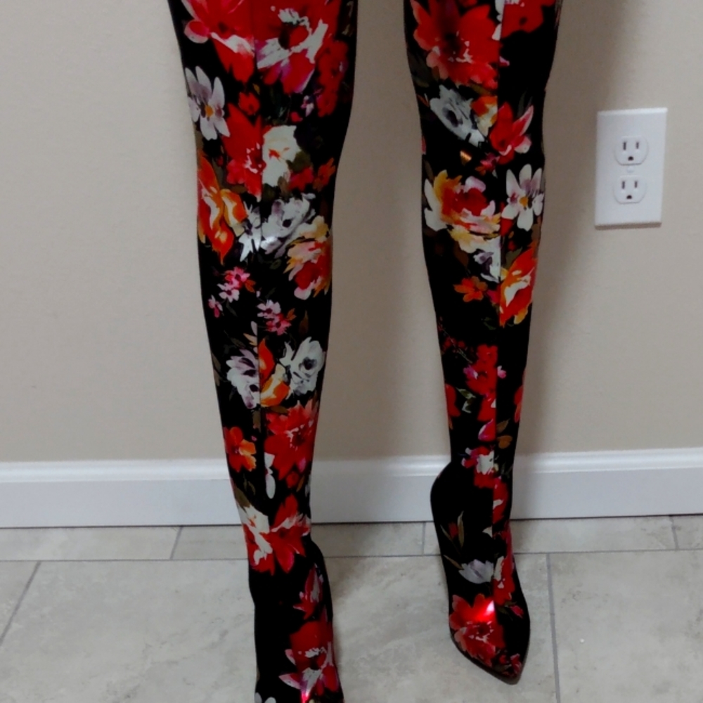 Thigh High Floral Boot